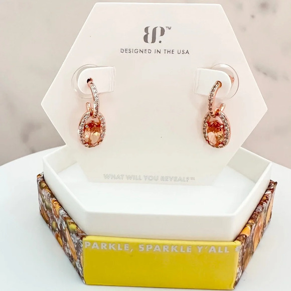 Bomb Party November Amber Topaz Sparkling Journeys Earrings RBP8407 NWT - Picture 1 of 4
